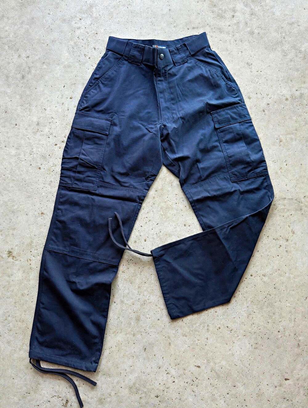 5.11 Tactical Series Mens Cargo Pants Dark Navy Drawstring Ankle Cuff M 31.5-35